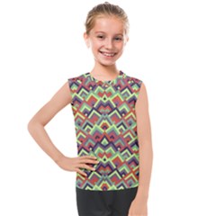 Trendy Chic Modern Chevron Pattern Kids  Mesh Tank Top by GardenOfOphir