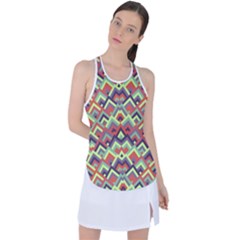 Trendy Chic Modern Chevron Pattern Racer Back Mesh Tank Top by GardenOfOphir