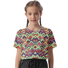 Trendy Chic Modern Chevron Pattern Kids  Basic Tee by GardenOfOphir