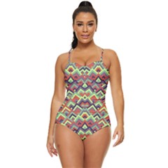 Trendy Chic Modern Chevron Pattern Retro Full Coverage Swimsuit by GardenOfOphir