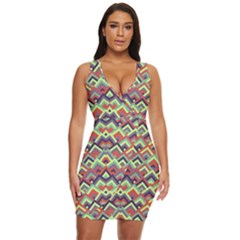 Trendy Chic Modern Chevron Pattern Draped Bodycon Dress by GardenOfOphir