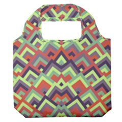 Trendy Chic Modern Chevron Pattern Premium Foldable Grocery Recycle Bag by GardenOfOphir