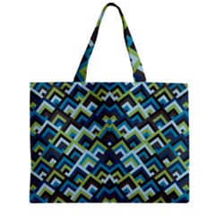 Trendy Chic Modern Chevron Pattern Zipper Mini Tote Bag by GardenOfOphir