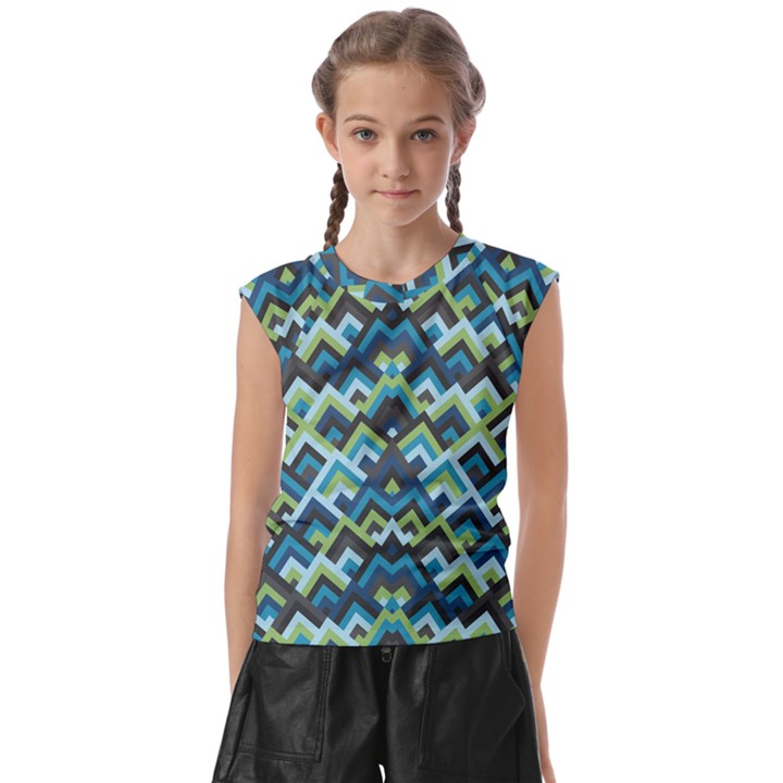 Trendy Chic Modern Chevron Pattern Kids  Raglan Cap Sleeve Tee