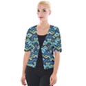 Trendy Chic Modern Chevron Pattern Cropped Button Cardigan View1