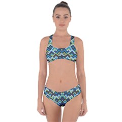 Trendy Chic Modern Chevron Pattern Criss Cross Bikini Set by GardenOfOphir