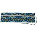 Trendy Chic Modern Chevron Pattern Roll Up Canvas Pencil Holder (L) View2