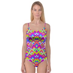 Colorful Trendy Chic Modern Chevron Pattern Camisole Leotard  by GardenOfOphir