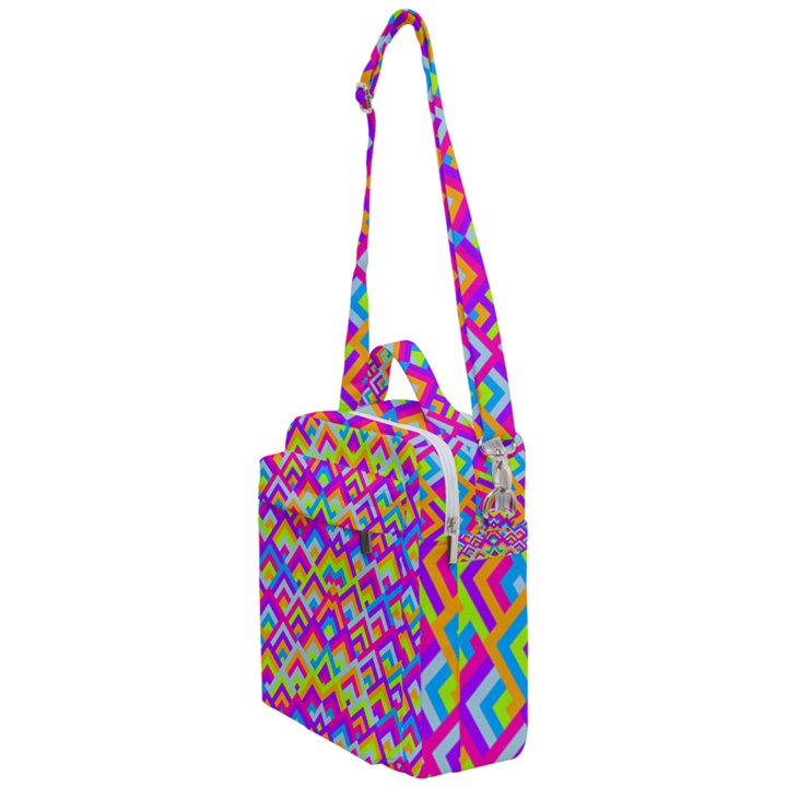 Colorful Trendy Chic Modern Chevron Pattern Crossbody Day Bag