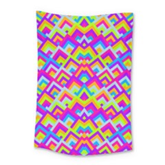 Colorful Trendy Chic Modern Chevron Pattern Small Tapestry by GardenOfOphir