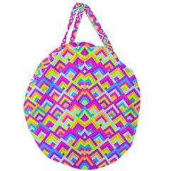 Colorful Trendy Chic Modern Chevron Pattern Giant Round Zipper Tote by GardenOfOphir