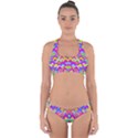 Colorful Trendy Chic Modern Chevron Pattern Cross Back Hipster Bikini Set View1