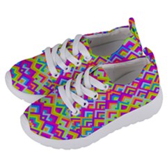 Colorful Trendy Chic Modern Chevron Pattern Kids  Lightweight Sports Shoes by GardenOfOphir