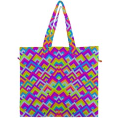 Colorful Trendy Chic Modern Chevron Pattern Canvas Travel Bag by GardenOfOphir