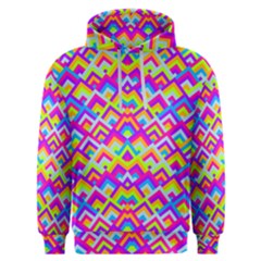 Colorful Trendy Chic Modern Chevron Pattern Men s Overhead Hoodie by GardenOfOphir