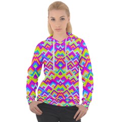 Colorful Trendy Chic Modern Chevron Pattern Women s Overhead Hoodie by GardenOfOphir