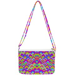 Colorful Trendy Chic Modern Chevron Pattern Double Gusset Crossbody Bag by GardenOfOphir