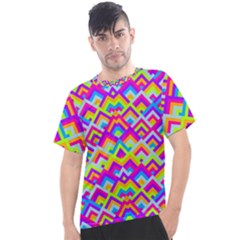 Colorful Trendy Chic Modern Chevron Pattern Men s Sport Top by GardenOfOphir