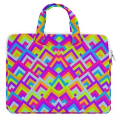 Colorful Trendy Chic Modern Chevron Pattern Macbook Pro 13  Double Pocket Laptop Bag by GardenOfOphir