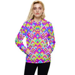 Colorful Trendy Chic Modern Chevron Pattern Women s Lightweight Drawstring Hoodie by GardenOfOphir