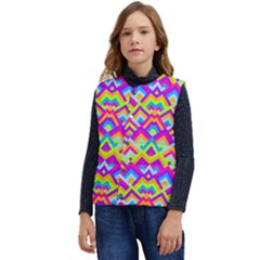 Colorful Trendy Chic Modern Chevron Pattern Kid s Short Button Up Puffer Vest	 by GardenOfOphir