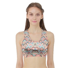 Trendy Chic Modern Chevron Pattern Sports Bra With Border by GardenOfOphir