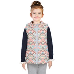 Trendy Chic Modern Chevron Pattern Kids  Hooded Puffer Vest by GardenOfOphir