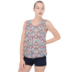 Trendy Chic Modern Chevron Pattern Bubble Hem Chiffon Tank Top by GardenOfOphir