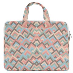 Trendy Chic Modern Chevron Pattern Macbook Pro 16  Double Pocket Laptop Bag  by GardenOfOphir