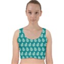 Ladybug Vector Geometric Tile Pattern Velvet Racer Back Crop Top View1