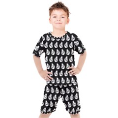 Ladybug Vector Geometric Tile Pattern Kids  Tee And Shorts Set by GardenOfOphir