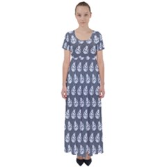 Ladybug Vector Geometric Tile Pattern High Waist Short Sleeve Maxi Dress