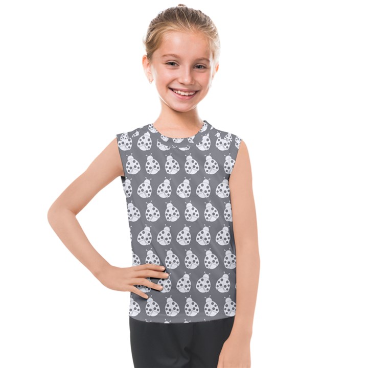 Ladybug Vector Geometric Tile Pattern Kids  Mesh Tank Top