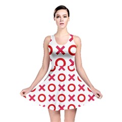 Pattern Xoxo Red White Love Reversible Skater Dress by Jancukart