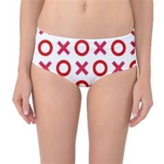 Pattern Xoxo Red White Love Mid-waist Bikini Bottoms by Jancukart