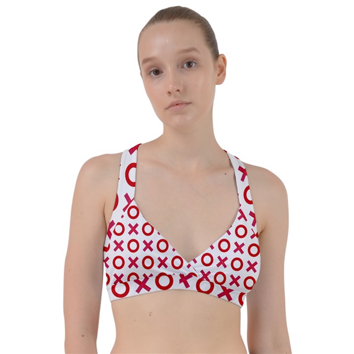 Pattern Xoxo Red White Love Sweetheart Sports Bra