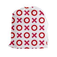 Pattern Xoxo Red White Love Drawstring Pouch (2xl) by Jancukart