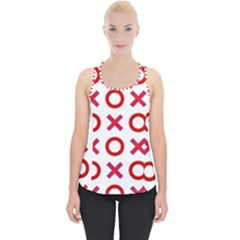 Pattern Xoxo Red White Love Piece Up Tank Top