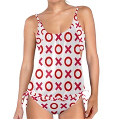 Pattern Xoxo Red White Love Tankini Set by Jancukart