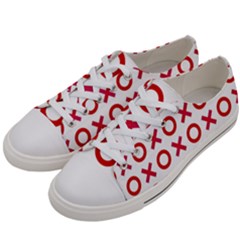 Pattern Xoxo Red White Love Women s Low Top Canvas Sneakers by Jancukart