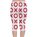 Pattern Xoxo Red White Love Velvet Capri Leggings  View2