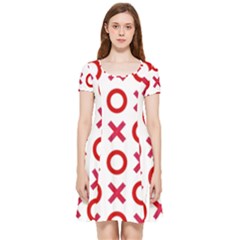 Pattern Xoxo Red White Love Inside Out Cap Sleeve Dress by Jancukart