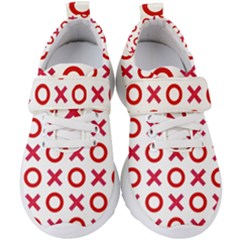 Pattern Xoxo Red White Love Kids  Velcro Strap Shoes by Jancukart