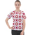 Pattern Xoxo Red White Love Women s Sport Raglan Tee View1