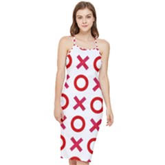 Pattern Xoxo Red White Love Bodycon Cross Back Summer Dress