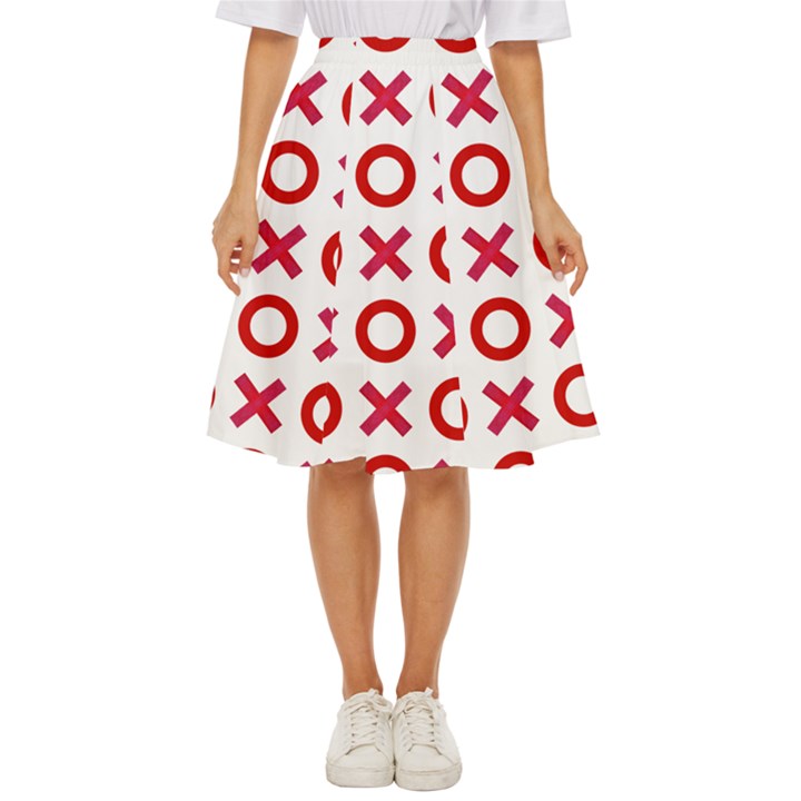 Pattern Xoxo Red White Love Classic Short Skirt