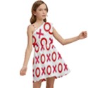 Pattern Xoxo Red White Love Kids  One Shoulder Party Dress View2