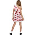 Pattern Xoxo Red White Love Kids  One Shoulder Party Dress View4