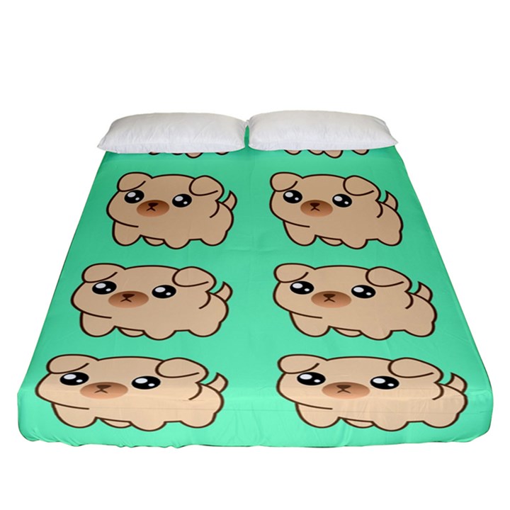 Puppy Pattern Dog Pet Fitted Sheet (California King Size)