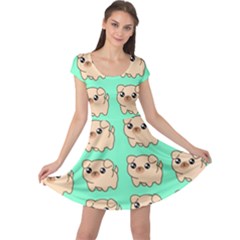 Puppy Pattern Dog Pet Cap Sleeve Dress